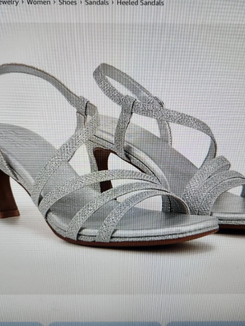 Naturalizer "Galaxy" Silver Sparkle Heeled Sandals. NIB. Size 10 Wide - Picture 2 of 14